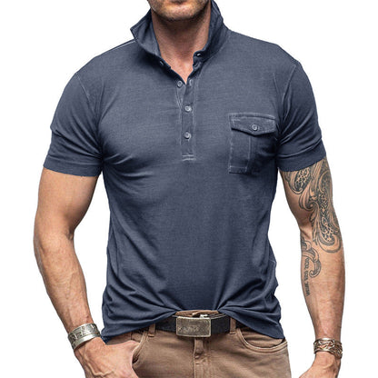 Herren Poloshirt Modern mit Brustfach und Stehkragen - BerlinGlamour