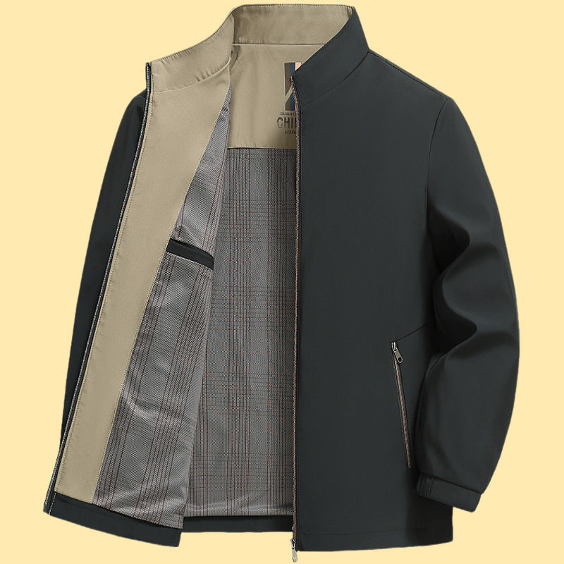 Herren Freizeitjacke Stehkragen Elegant Modern