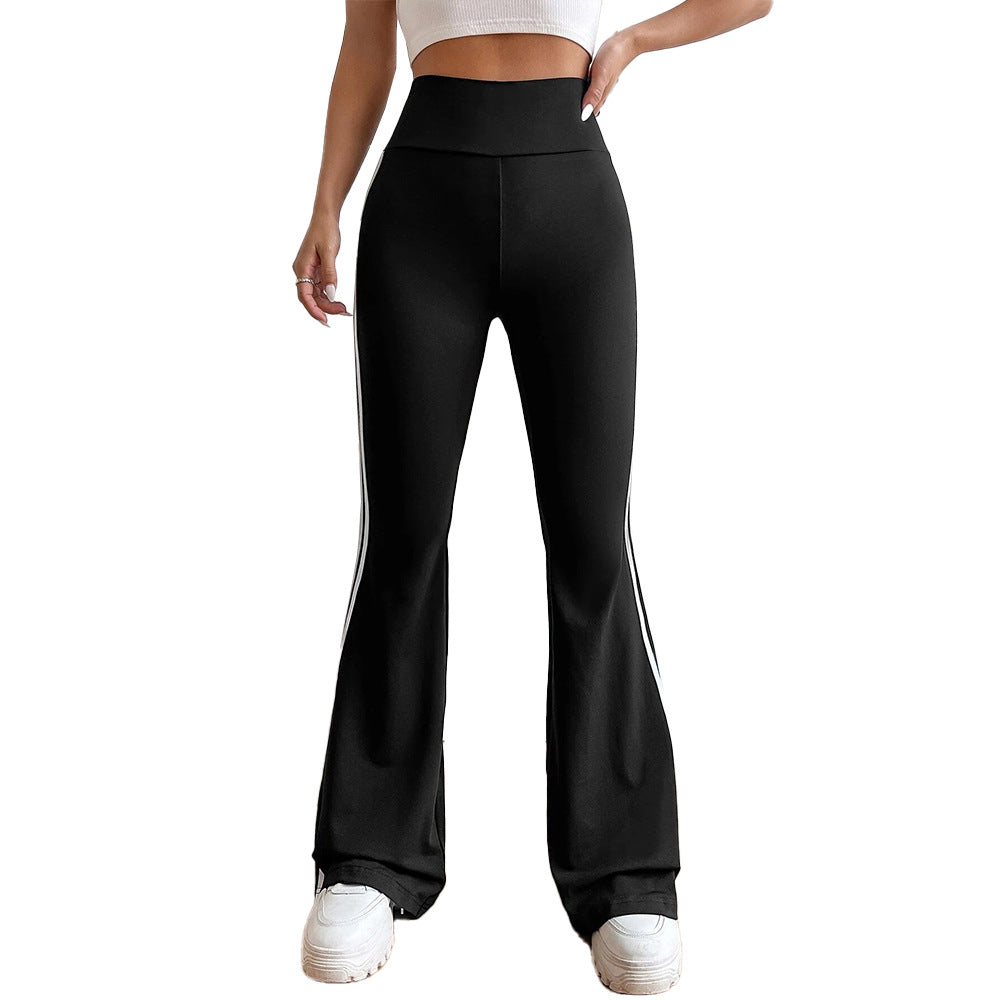Damen Sportleggings Hoch tailliert mit Seitlichen Streifen