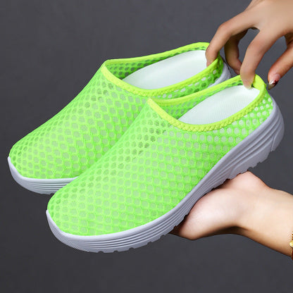 Damen Pantoletten Atmungsaktiv Freizeit Schuhe Netzoptik