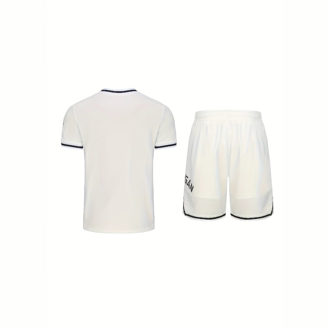 Herren Sportset T-Shirt und Shorts Grau Sportlich