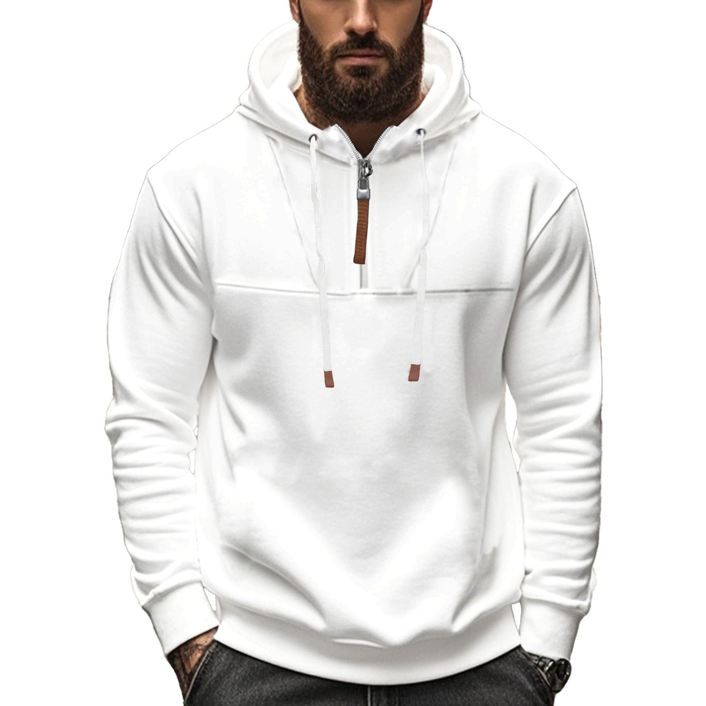 Herren Sweatshirt Modern Reißverschluss Design Schwarz - BerlinGlamour