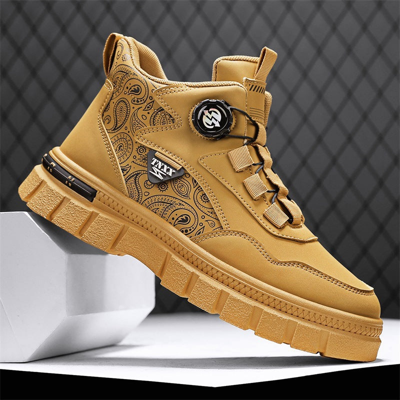 Damen Sneaker High-Top Paisley Muster Schnellschnürsystem