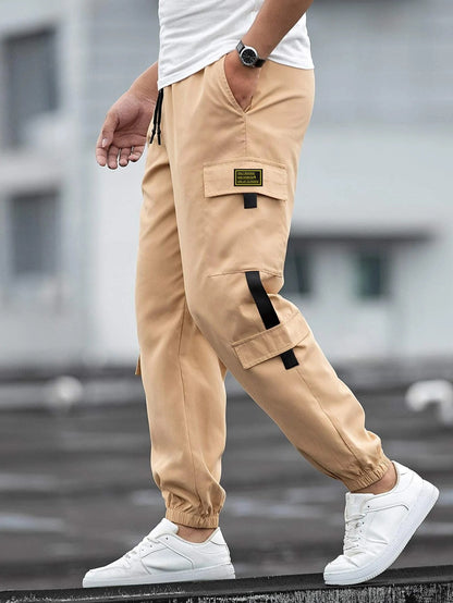 Herren Cargo-Hose Funktionstaschen Elastischer Bund Modern