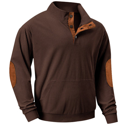 Herren Kapuzenpullover Kuschelig Baumwolle Mit Kunstleder Details