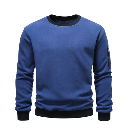 Herren Fleece Sweatshirt Kapuzenpullover Mit Seitentasche