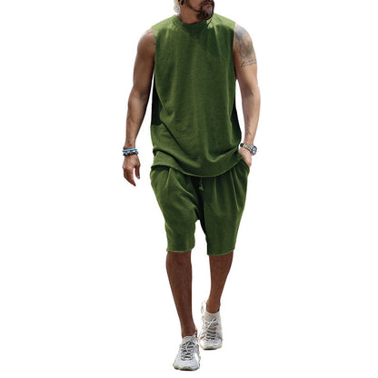 Herren Sportset Tanktop und Shorts Baumwoll Mix