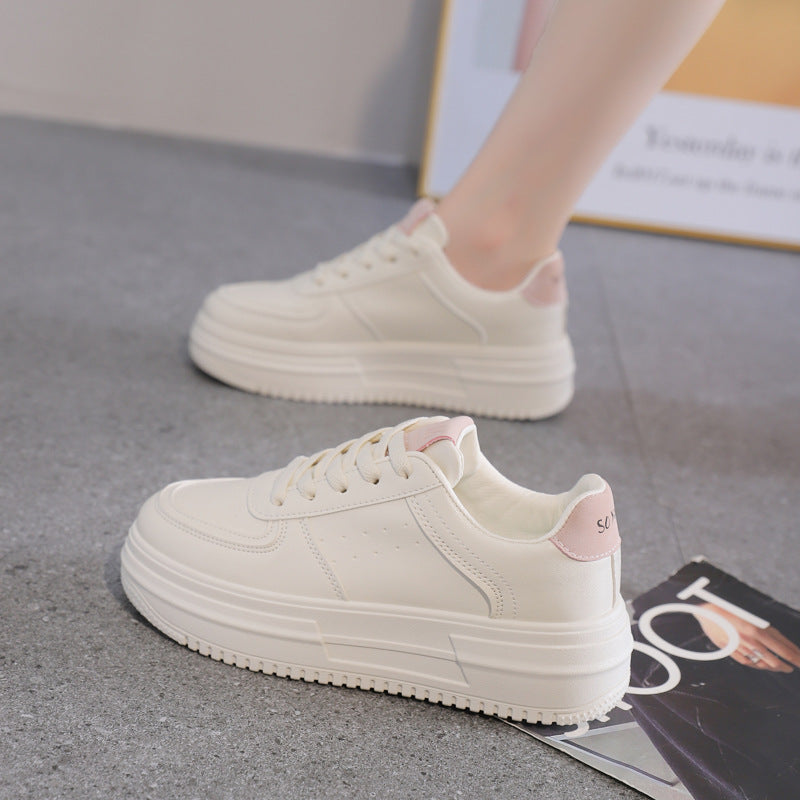 Damen Plateau Sneaker Elegant Komfortabel Weiße Sneakers