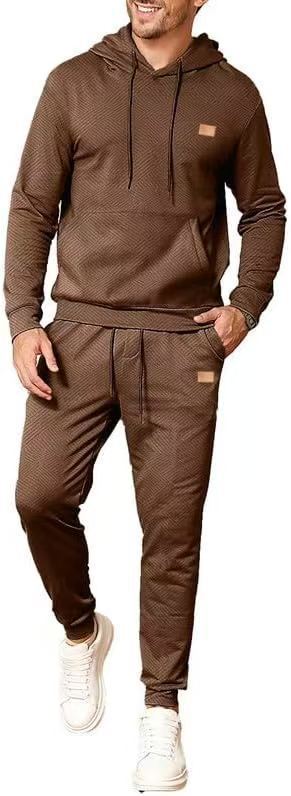 Herren Jogginganzug Sportlich mit Kapuze und Taschen