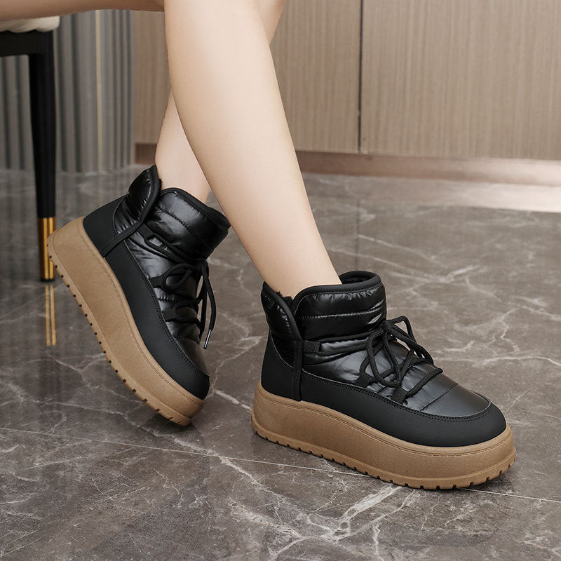 Damen Winterstiefeletten Warm Kunstfell Robust