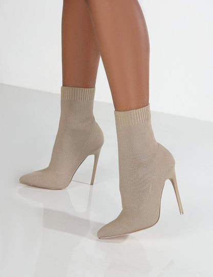 Damen Stiefel Strumpfstiefel Stiletto Hoch hacken Elegante Mode