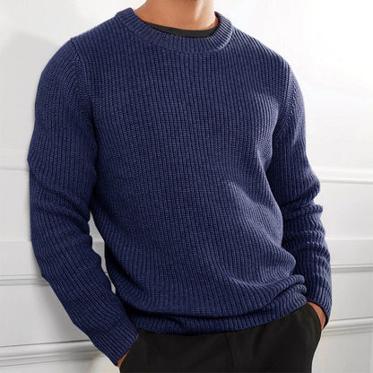 Herren Pullover Grobstrick Strukturiert Hochgeschlossener Kragen