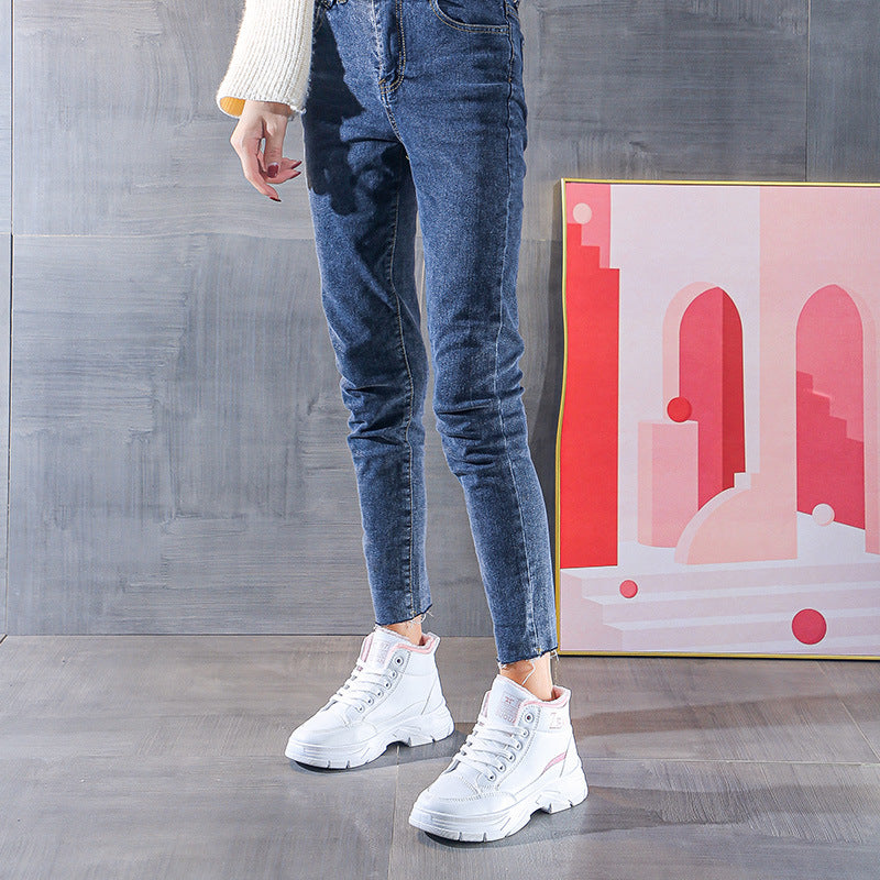 Damen Sneaker High-Top Kuschelig Warme Innensohle