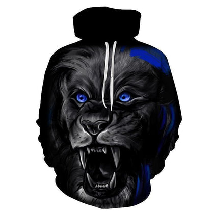 Herren Kapuzenpullover Wolfsgrafik Cooler Style Berlin