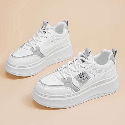 Damen Sneaker Hochflächige Sohle Bequem Sportlich