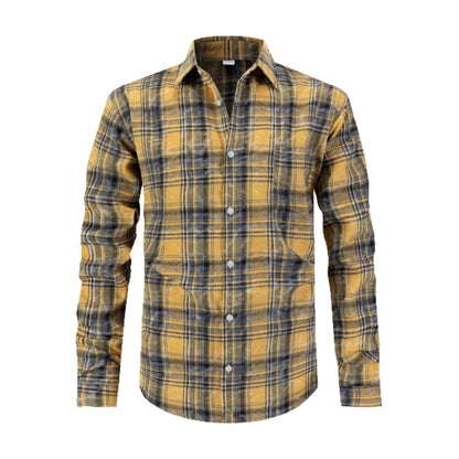 Herren Flanellhemd Karomuster Bequem Modern