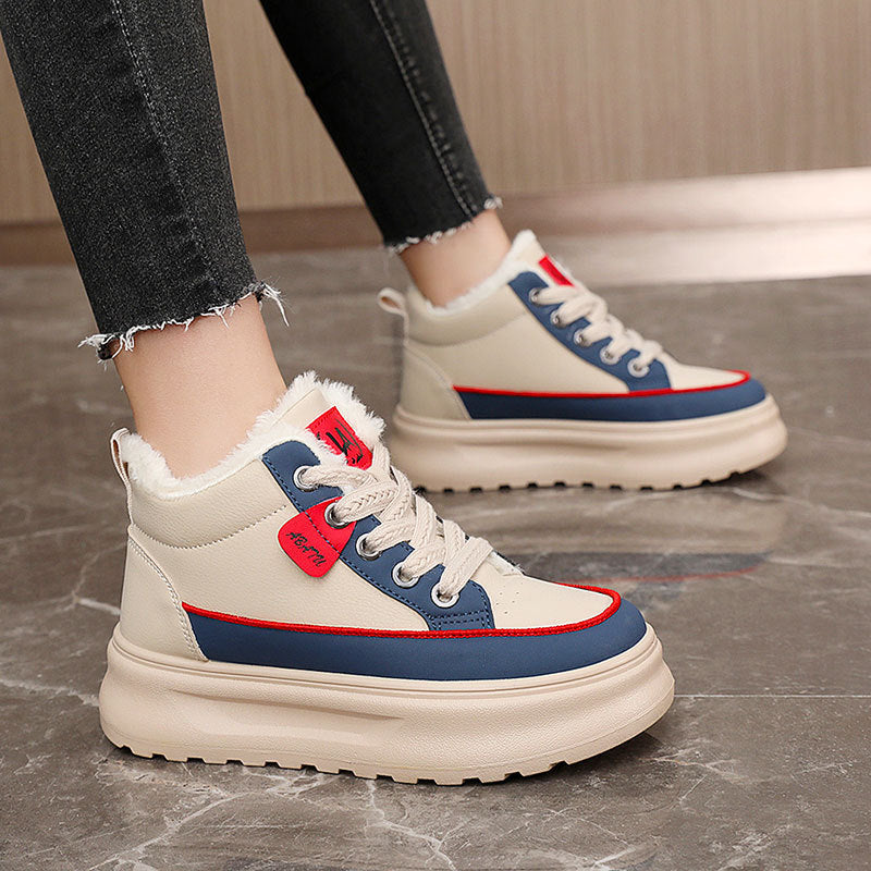 Damen Sneaker Warm Bequem Flauschig Innenfutter