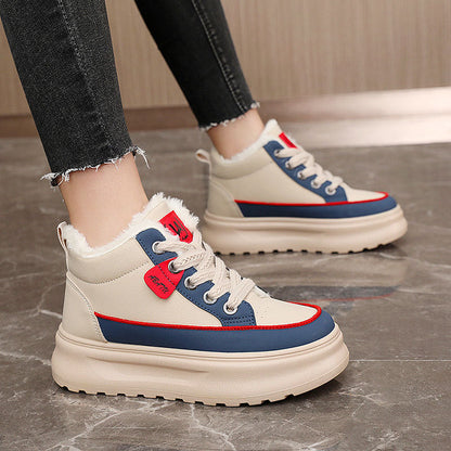 Damen Sneaker Warm Bequem Flauschig Innenfutter