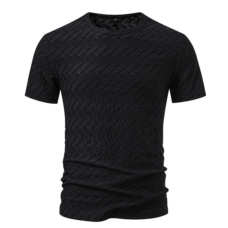 Herren Kurzarmshirt Modernes Design Strukturiert