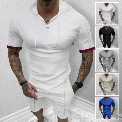 Herren Hoodie Kurzarm Sportlich Modern