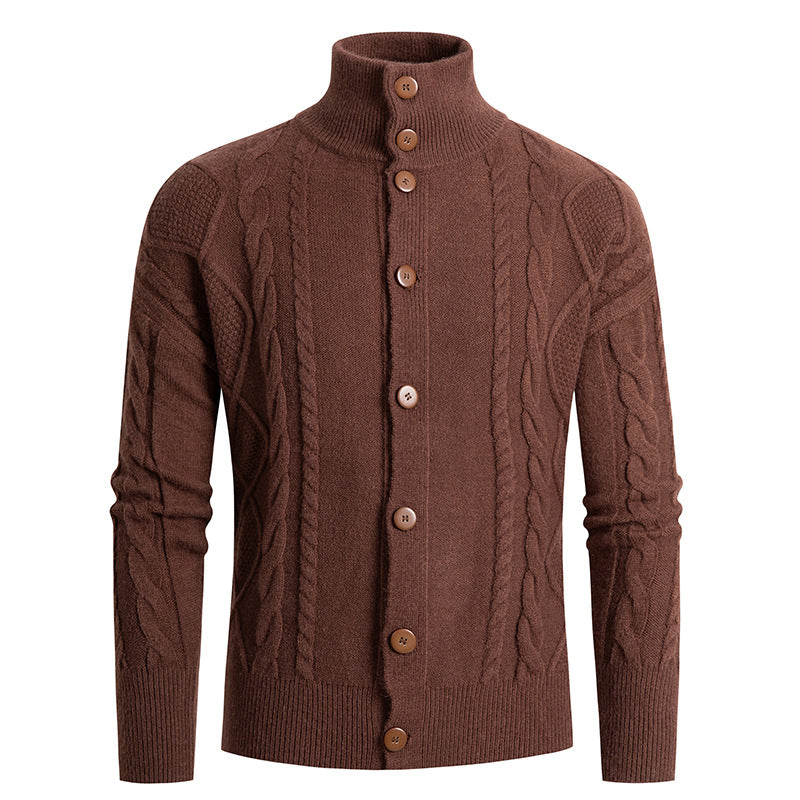 Herren Strickjacke Kabelmuster Elegant Modern