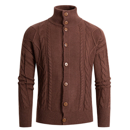 Herren Strickjacke Kabelmuster Elegant Modern