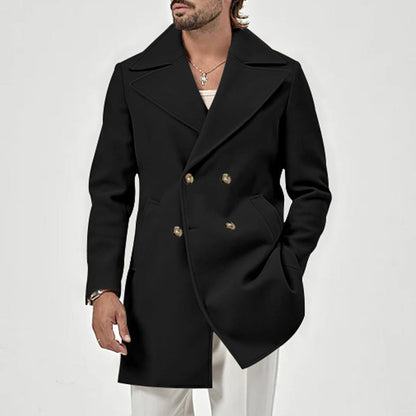 Herren Mantel Elegant Doppelt Gefüttert Berlin Stil