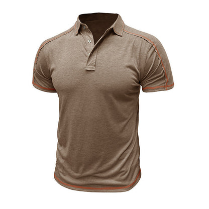 Herren Poloshirt Sportlich Kontrastnähte Modern