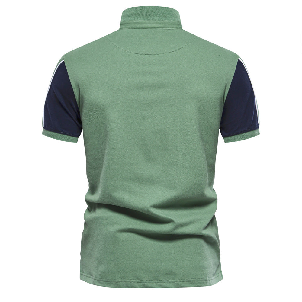 Herren Polohemd Kontrast Ärmel Modern Berlin Style