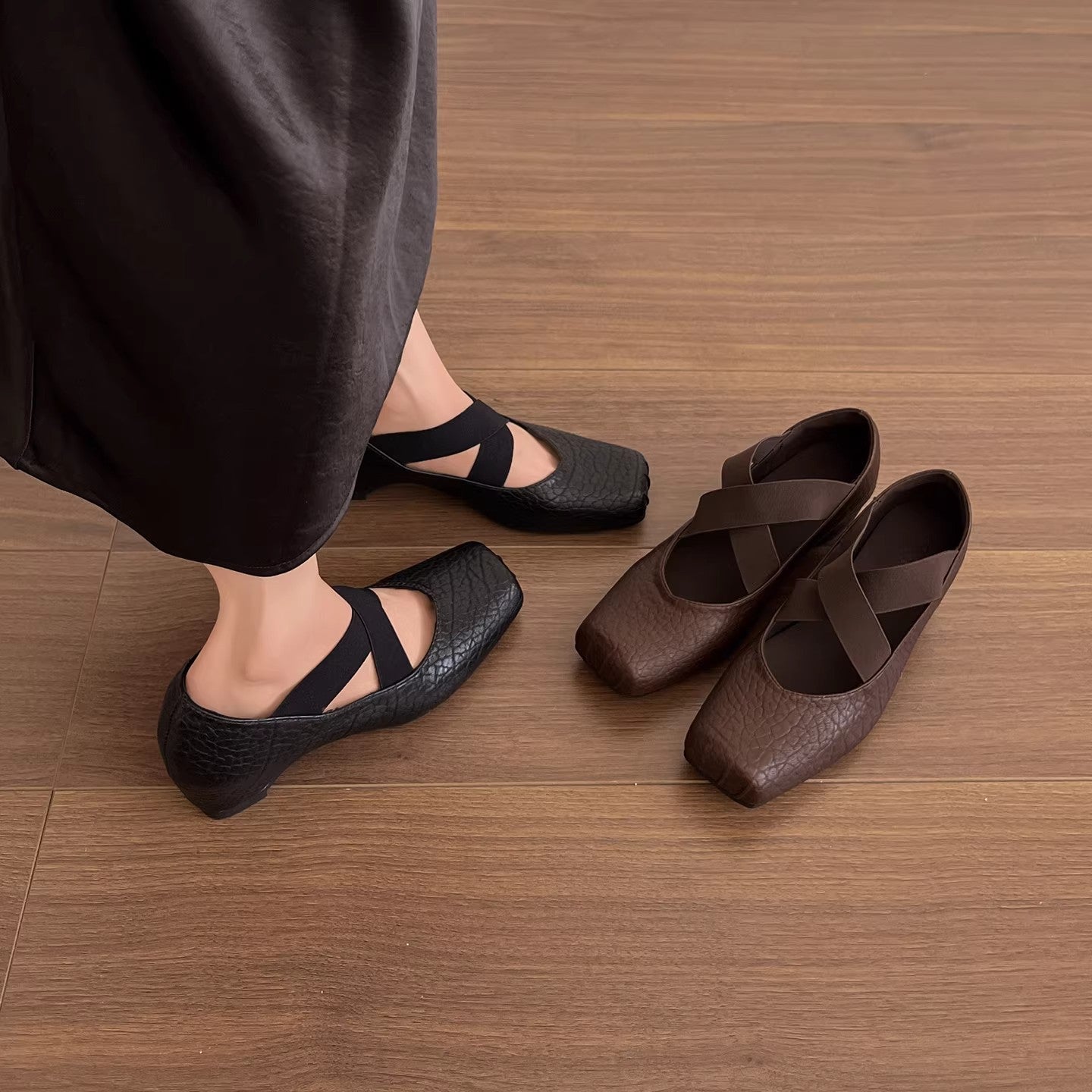 Damen Ballerinas Bequem Gepolstert Elastisch