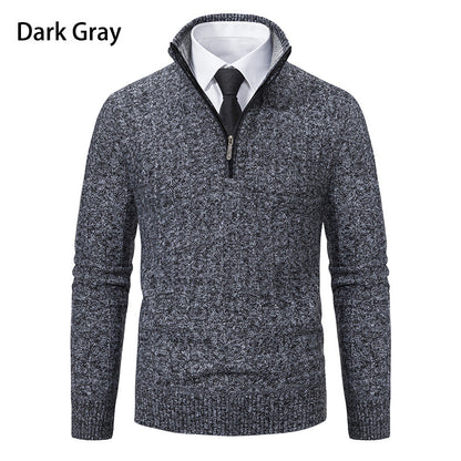 Herren Strickpullover Warm Mit Reißverschluss Taschen