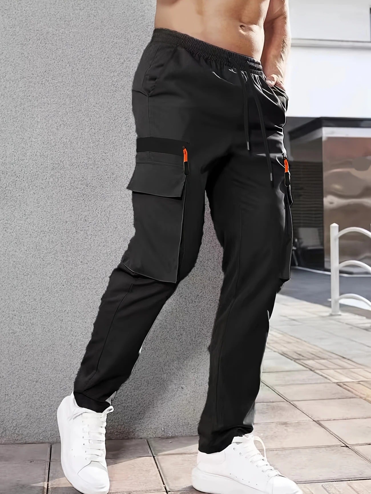 Herren Cargo-Hose Modern Bequem Reißverschluss