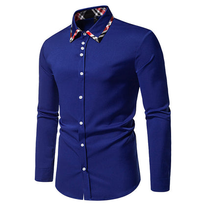 Herren Hemd Modern Slim Fit Kontrastkragen