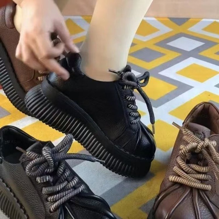 Damen Sneaker Dickes Profil Hochzeitsschuhe Trendy Schnürung