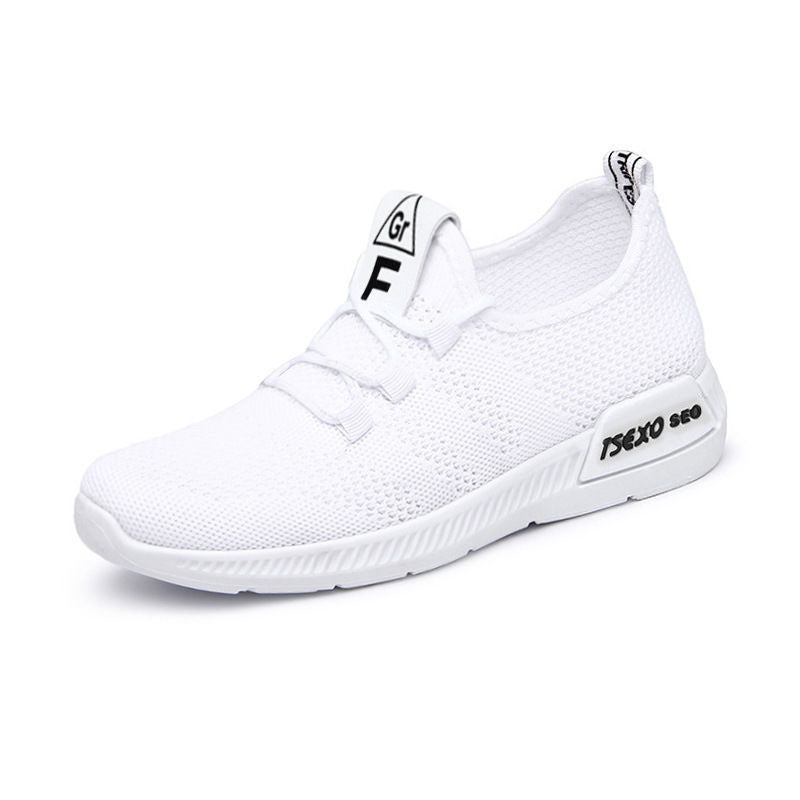 Damen Sneaker Leicht Atmungsaktiv Mesh Weiß