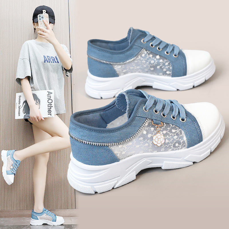 Damen Sneaker Transparent Reißverschluss Modisch - BerlinGlamour