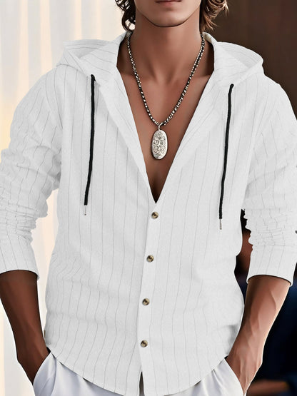 Herren Kapuzenjacke Modern Straßenstyle Knopfleiste