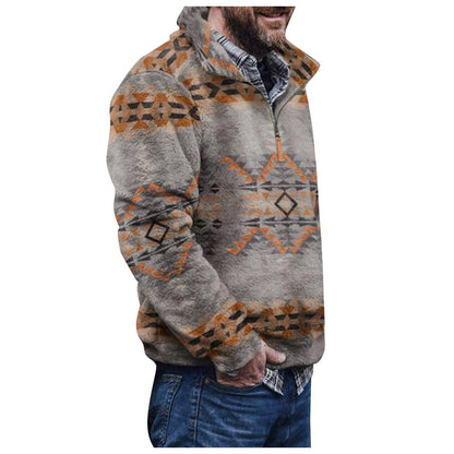 Herren Pulloverjacke Geometrisch Modern mit Brusttasche - BerlinGlamour