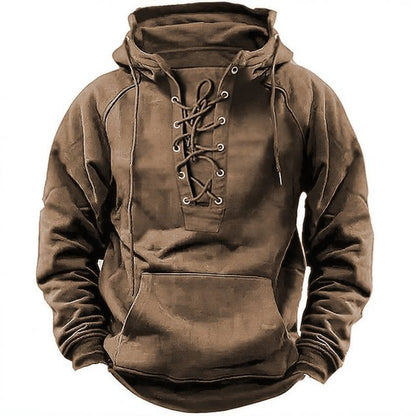 Herren Kapuzenpullover Weich Modern Schnürdesign