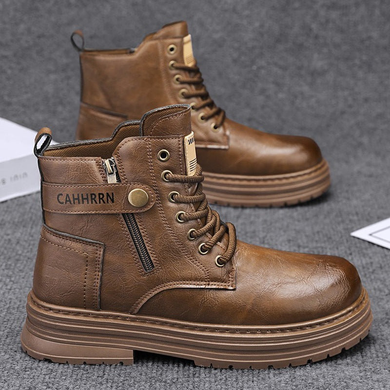 Damen Stiefeletten Robust Reißverschluss Modisch Schwarz