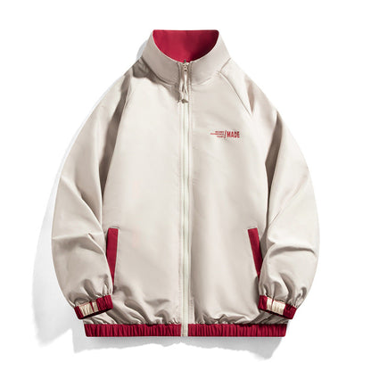 Herren Sportjacke Übergangsjacke mit Kontraststreifen Modern