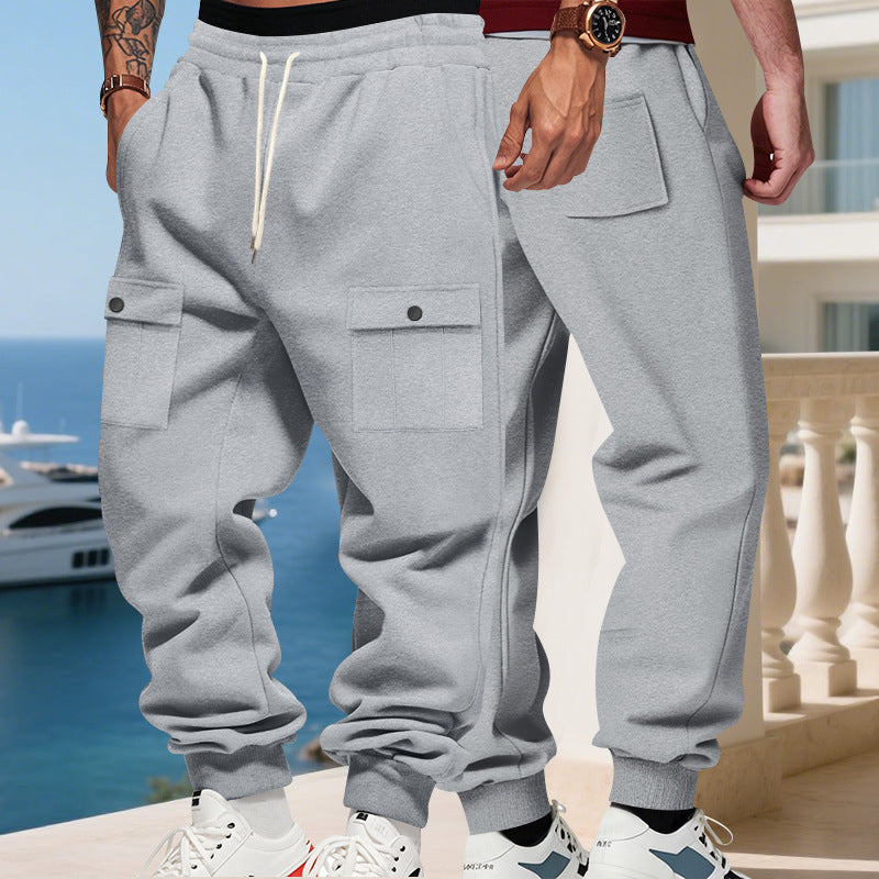 Herren Jogginghose Cargo Bequem Elastisch Taschen