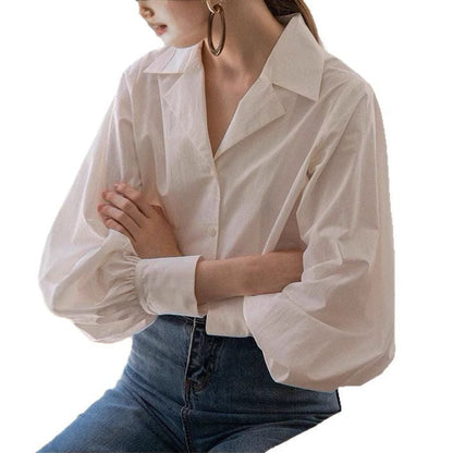 Damen Bluse mit Puffärmeln Modern Elegant