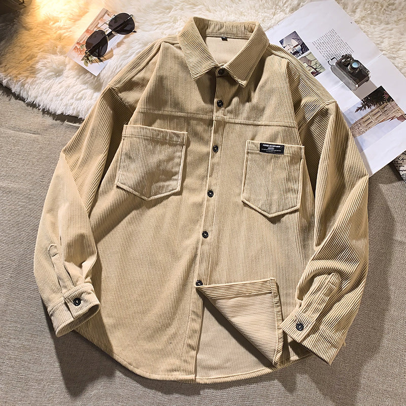 Herren Kordjacke Modern Schnitt mit Brusttaschen