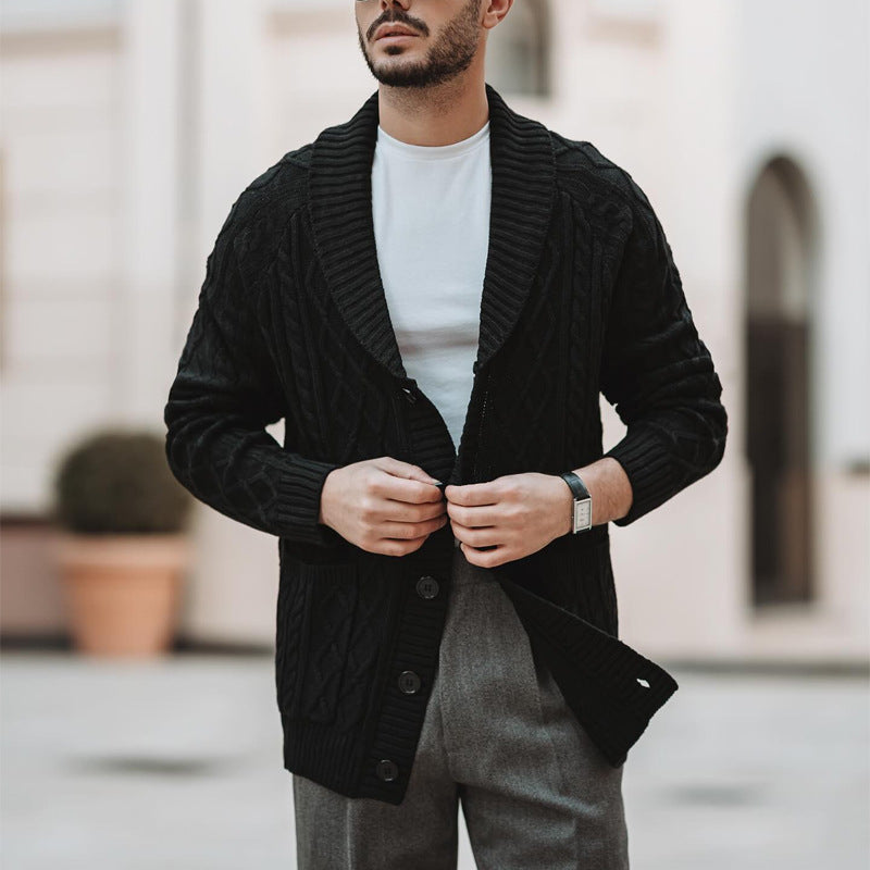Herren Strickcardigan Gemütlich V-Ausschnitt Knöpfe