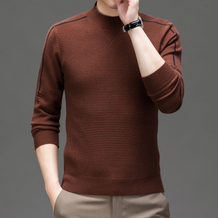 Herren Pullover Modern Strukturiert Hochgeschlossen
