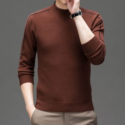 Herren Pullover Modern Strukturiert Hochgeschlossen