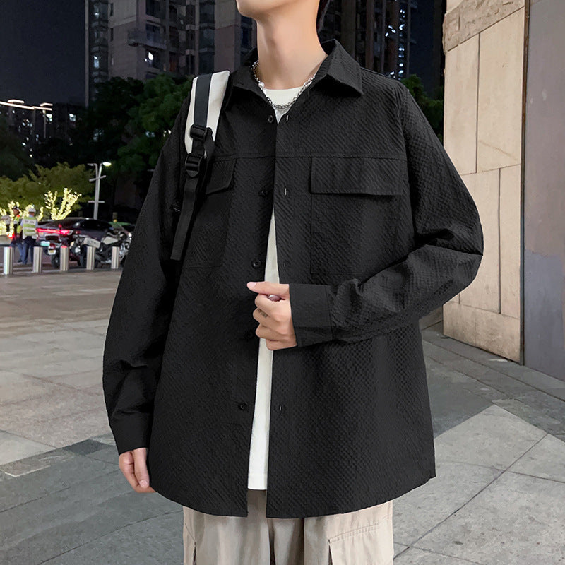 Herren Hemdjacke Lässig mit Taschen Utility Style