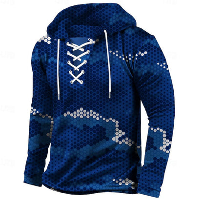 Herren Sweatshirt Hoodie Wabenmuster Trendig Modern - BerlinGlamour