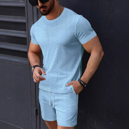 Herren Sommer Set Kurzarm T-Shirt und Shorts Modern